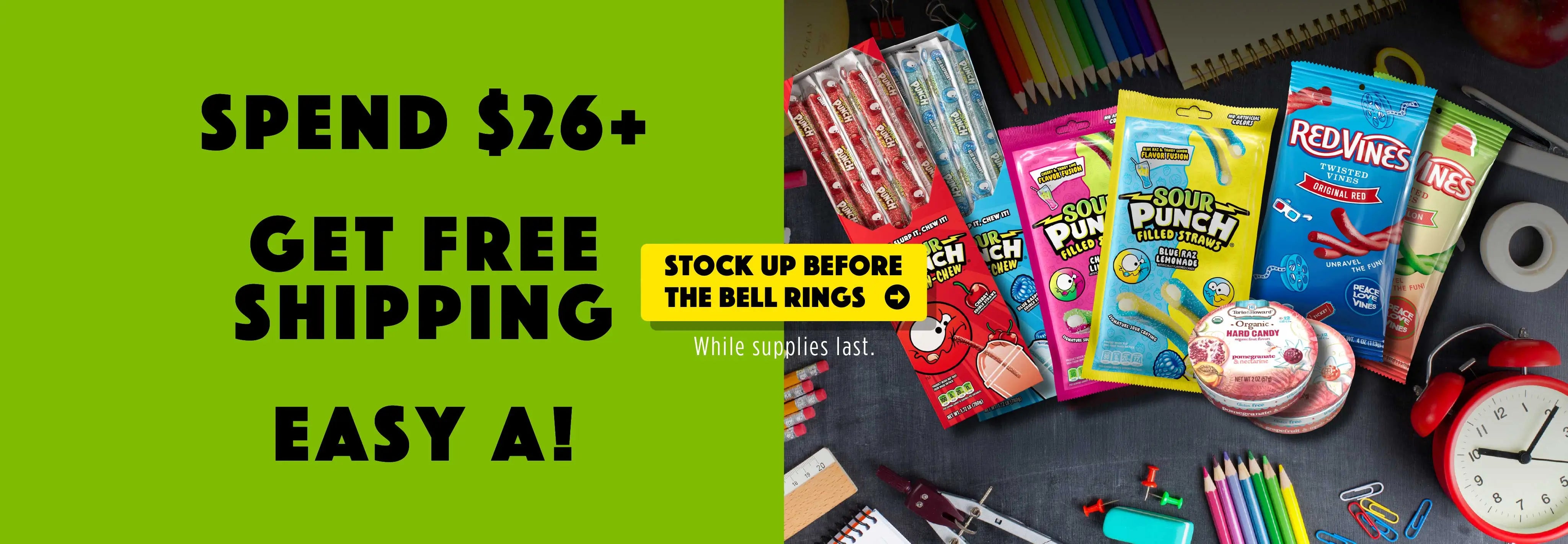 Spend $26+, Get Free Shipping: Easy A! Stock Up on Delicious After School Snacks Before the Bell Rings >>>