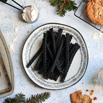 RED VINES Black Licorice Twists with holiday cookies