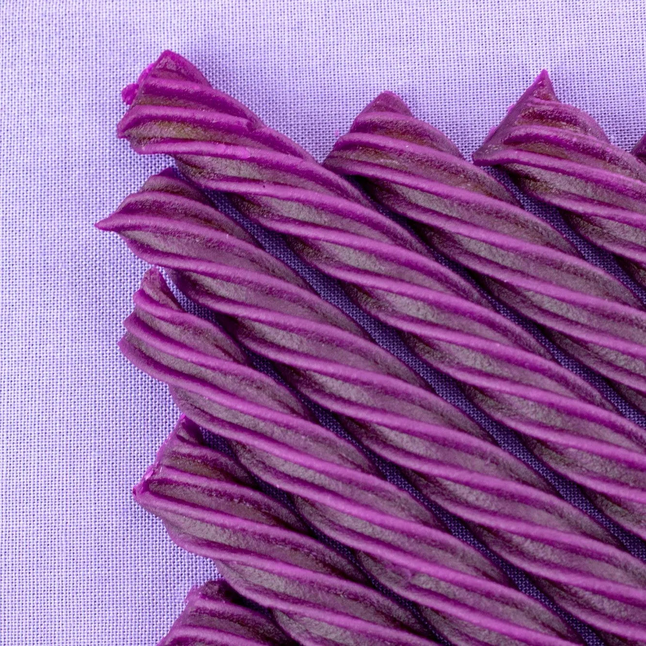 Grape licorice twists in a row