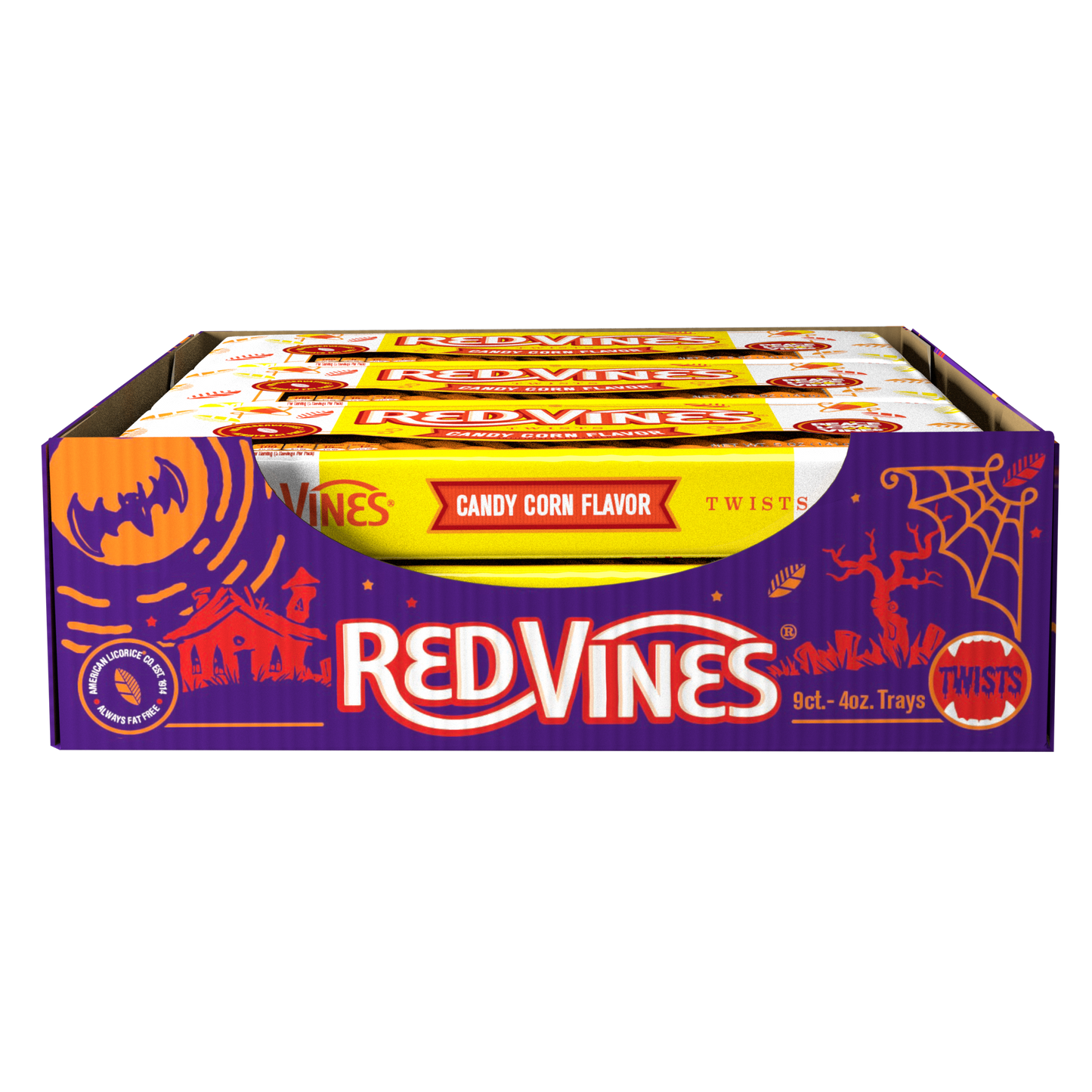 12 pack of RED VINES Candy Corn Twists, 4oz Tray