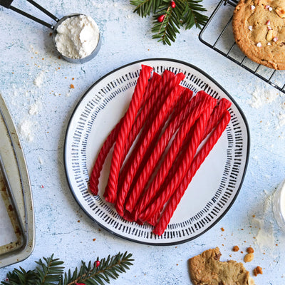 RED VINES Original Red licorice twists with holiday cookies