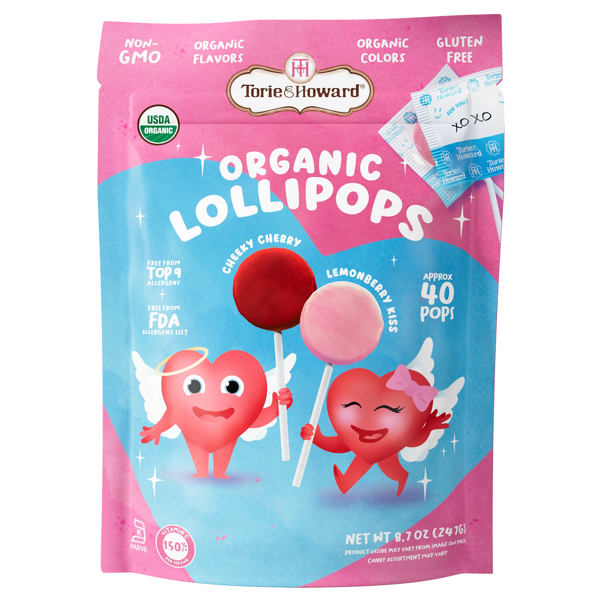 Torie & Howard Valentine's Lollipops, 8.7oz Bag (40 pieces Torie & Howard Valentine's Lollipops, 8.7oz Bag (40 pieces