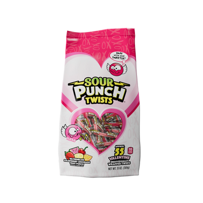 Sour Punch Valentines Individually Wrapped Twists 13oz Gusseted Bag