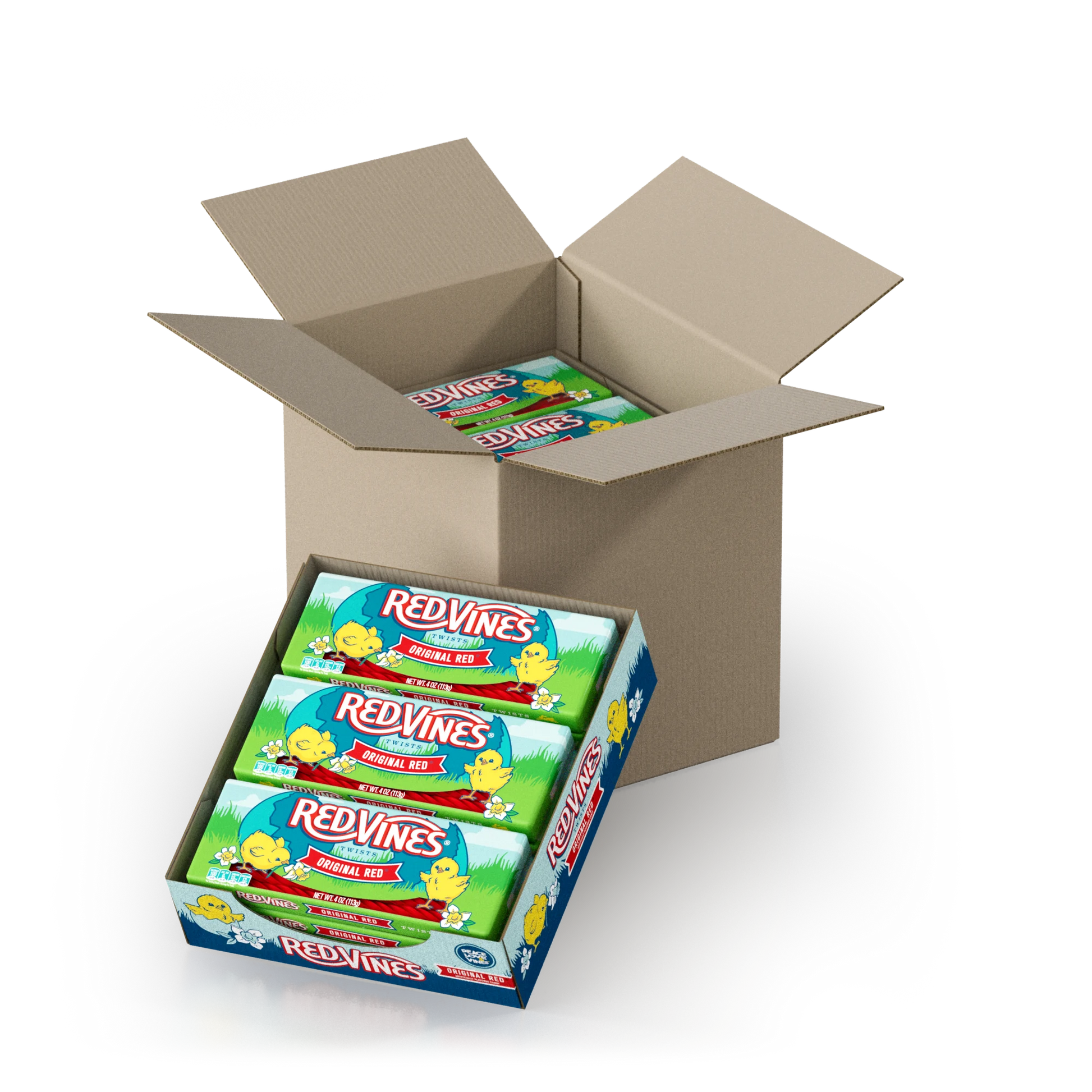 36 count box of RED VINES Easter Candy 4oz Trays