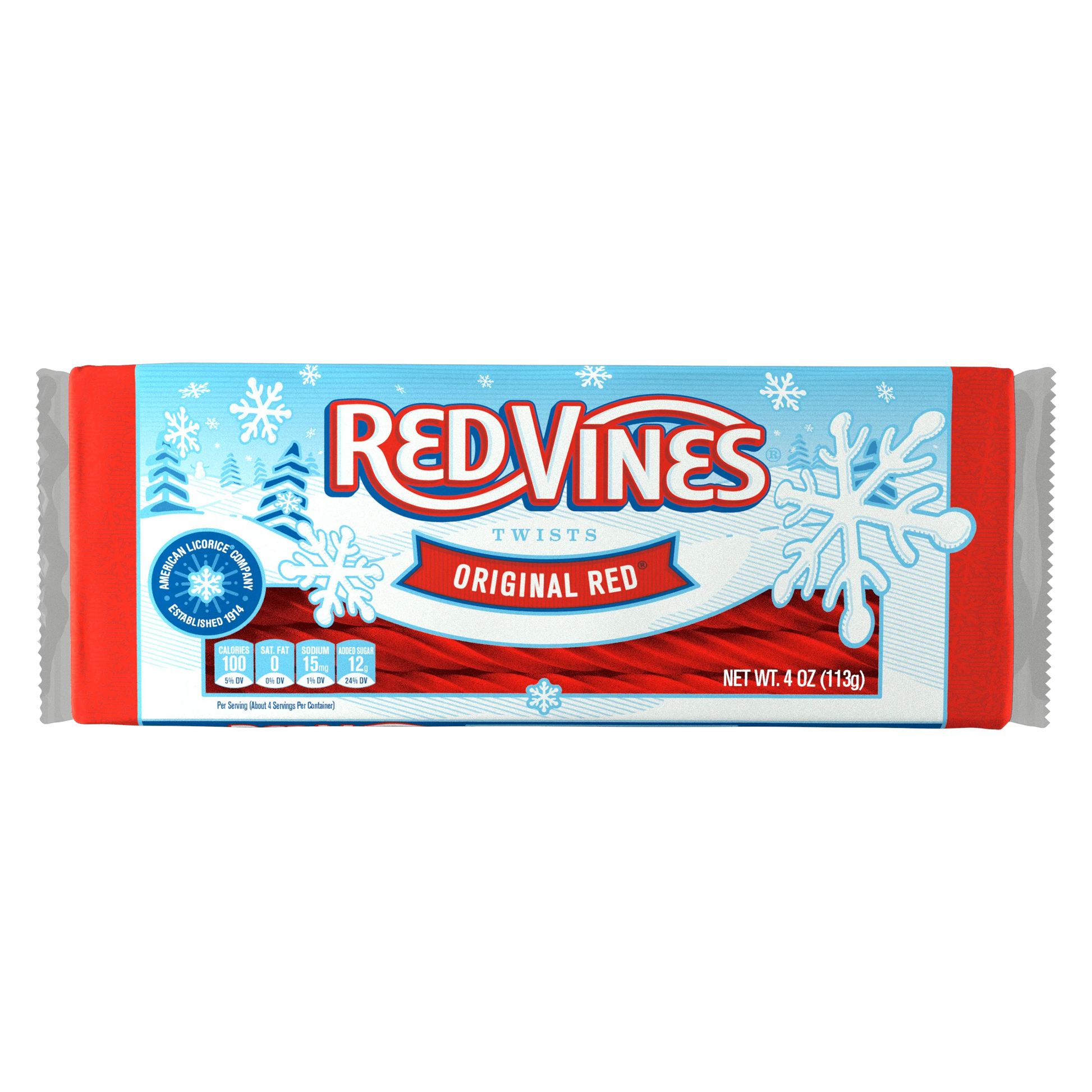 RED VINES Original Red Licorice Twists in winter seasonal tray