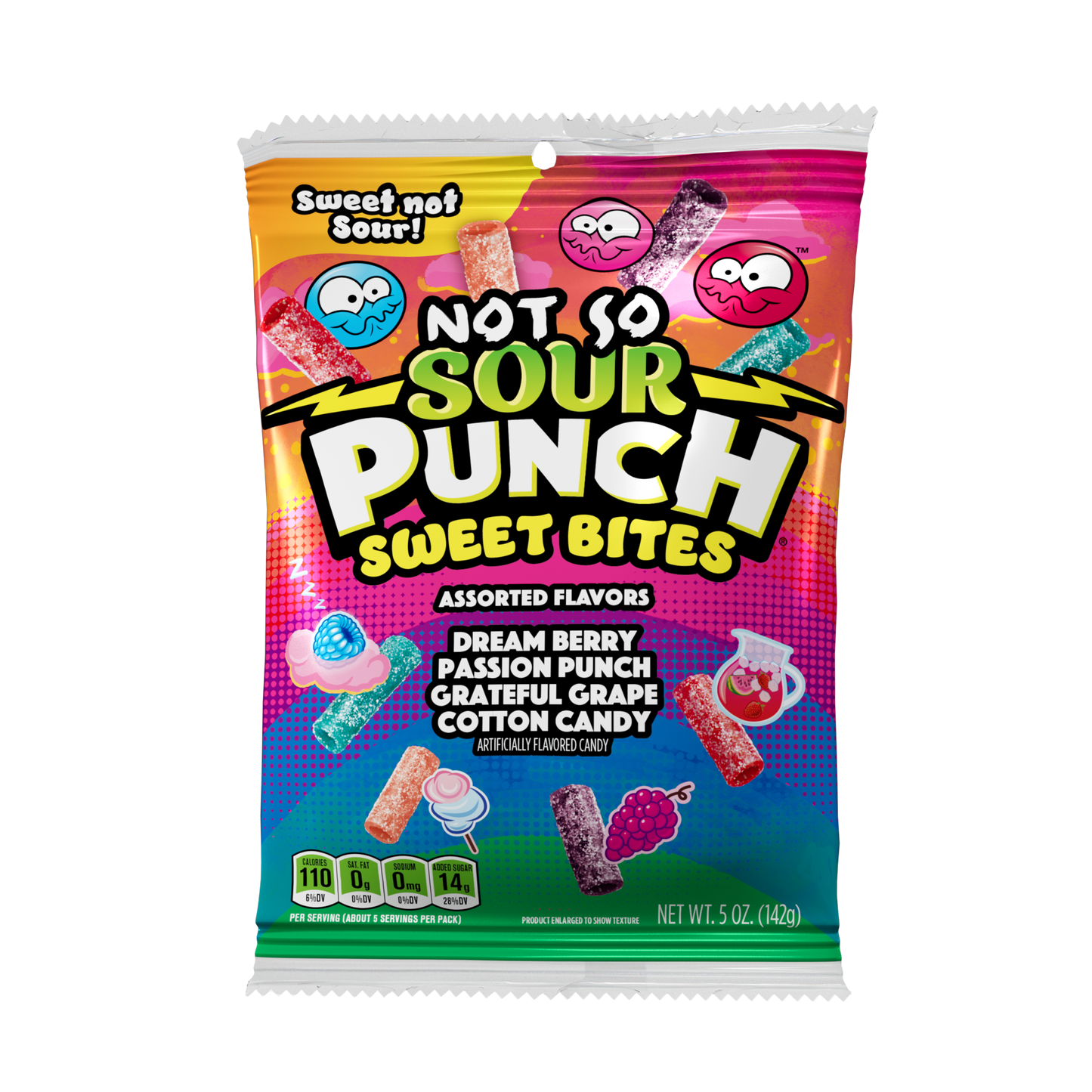 Front of Sour Punch Sweet (not sour) Bites Assorted Candy 5oz bag