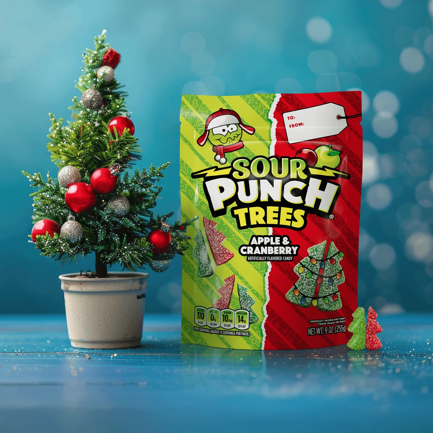 Sour Punch Trees Holiday Candy, 9oz Bag