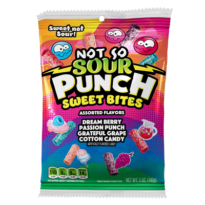 Front of Sour Punch Sweet (not sour) Bites Assorted Candy 5oz bag