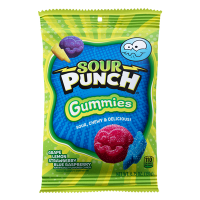 Front of Sour Punch Gummies 6.75oz bag