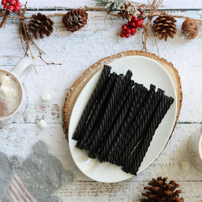 RED VINES Black Licorice Twists with some hot cocoa