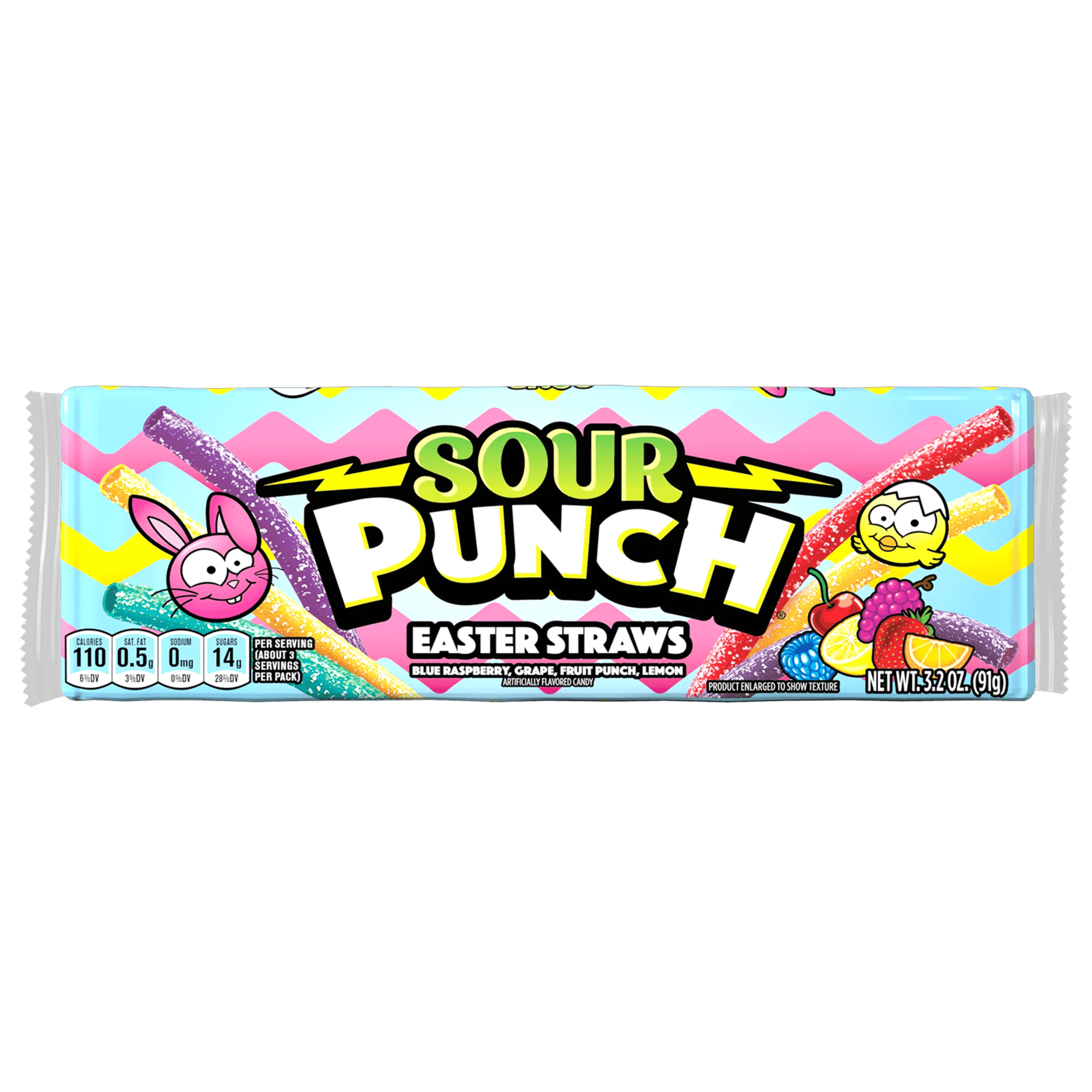 SOUR PUNCH Easter Candy Straws front of candy tray