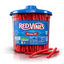 3.5lb Jar of Red Vines Original Red Candy with licorice twists piled in front