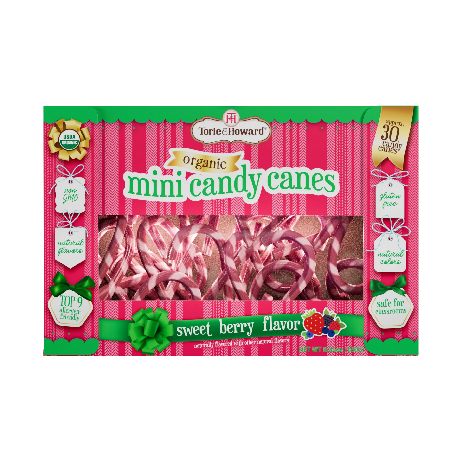 Torie & Howard Mini Candy Canes, (30 piece) 6.35oz Box – American