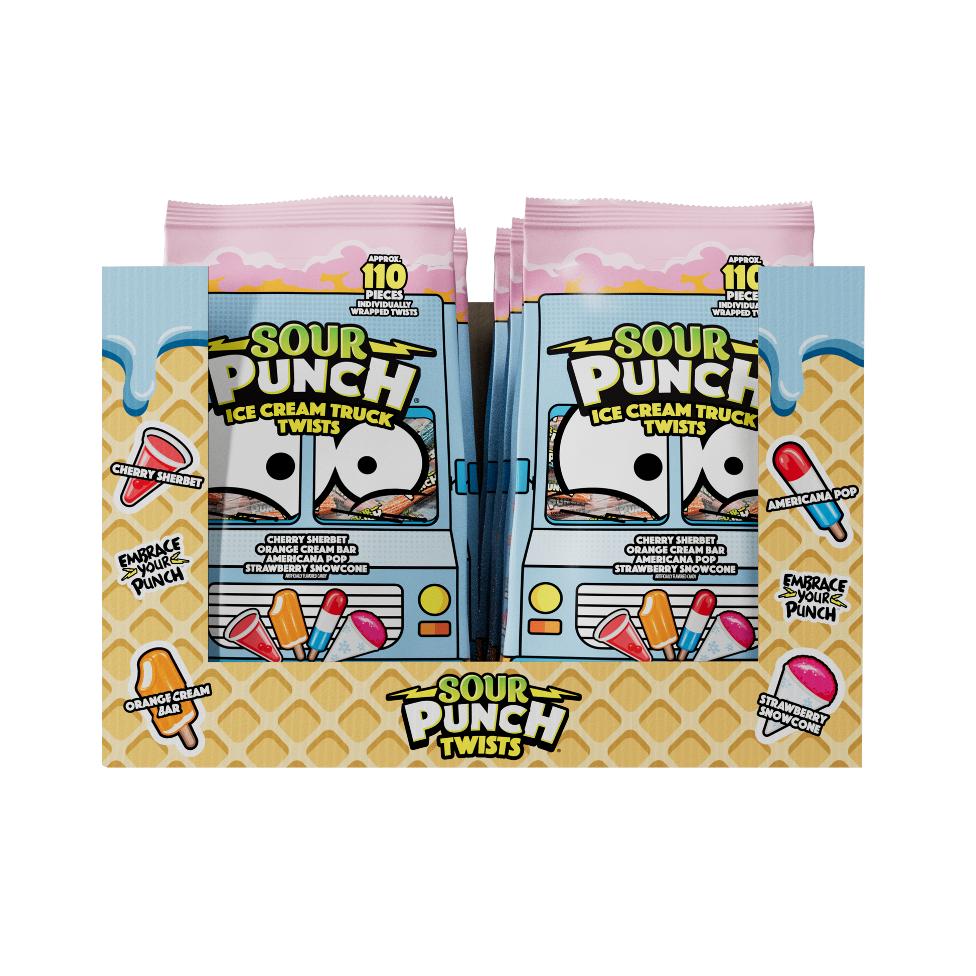 6-Pack of SOUR PUNCH Ice Cream Truck Twists Candy 24.5oz bags