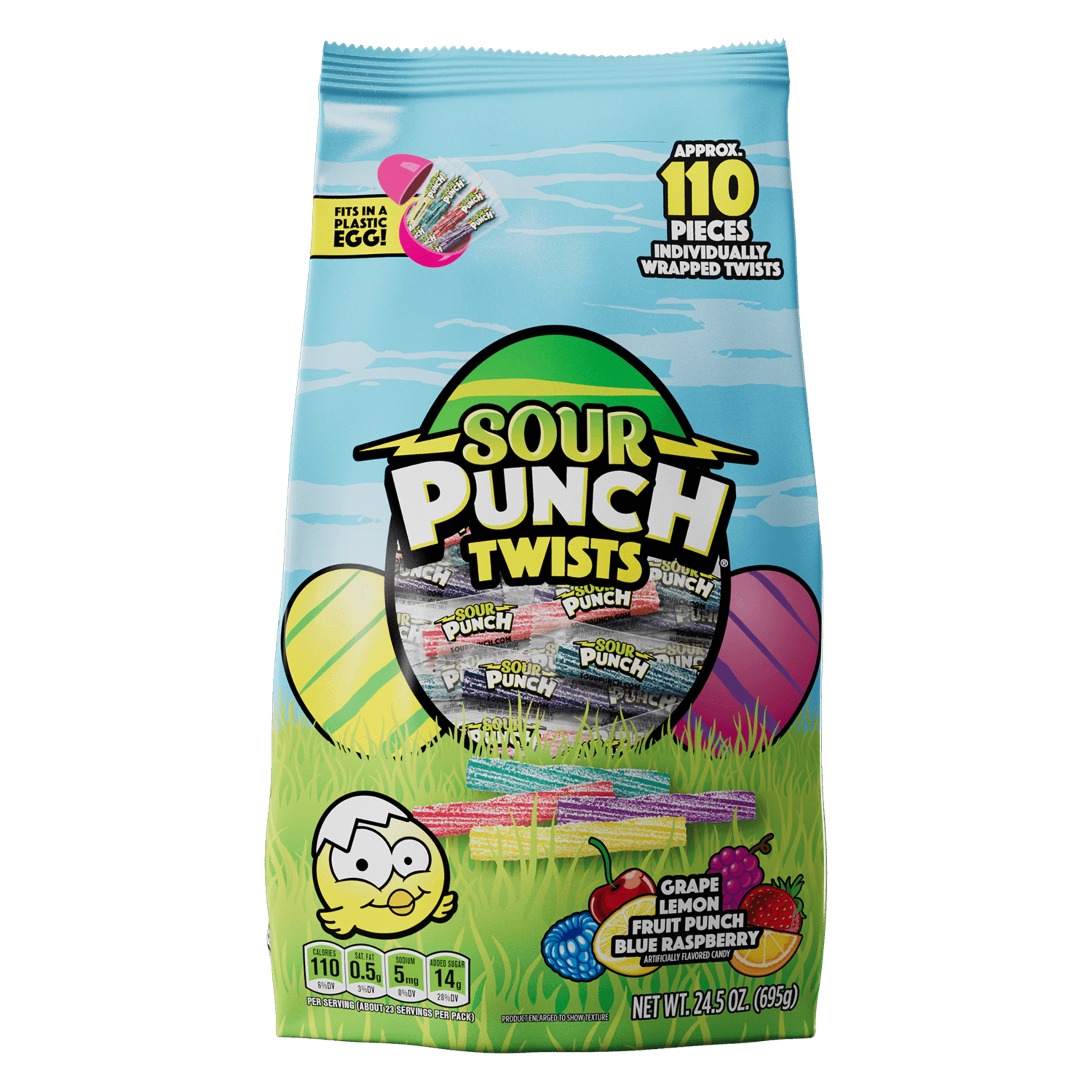 SOUR PUNCH Easter Candy Twists front of 24.5oz bag