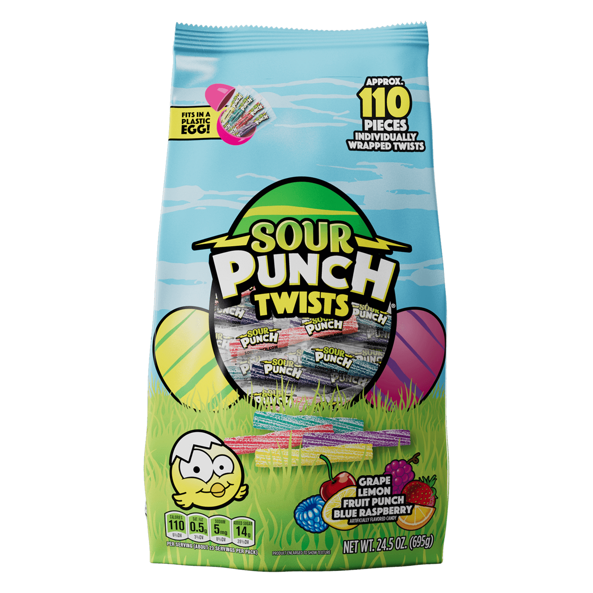 SOUR PUNCH Easter Candy Twists front of 24.5oz bag