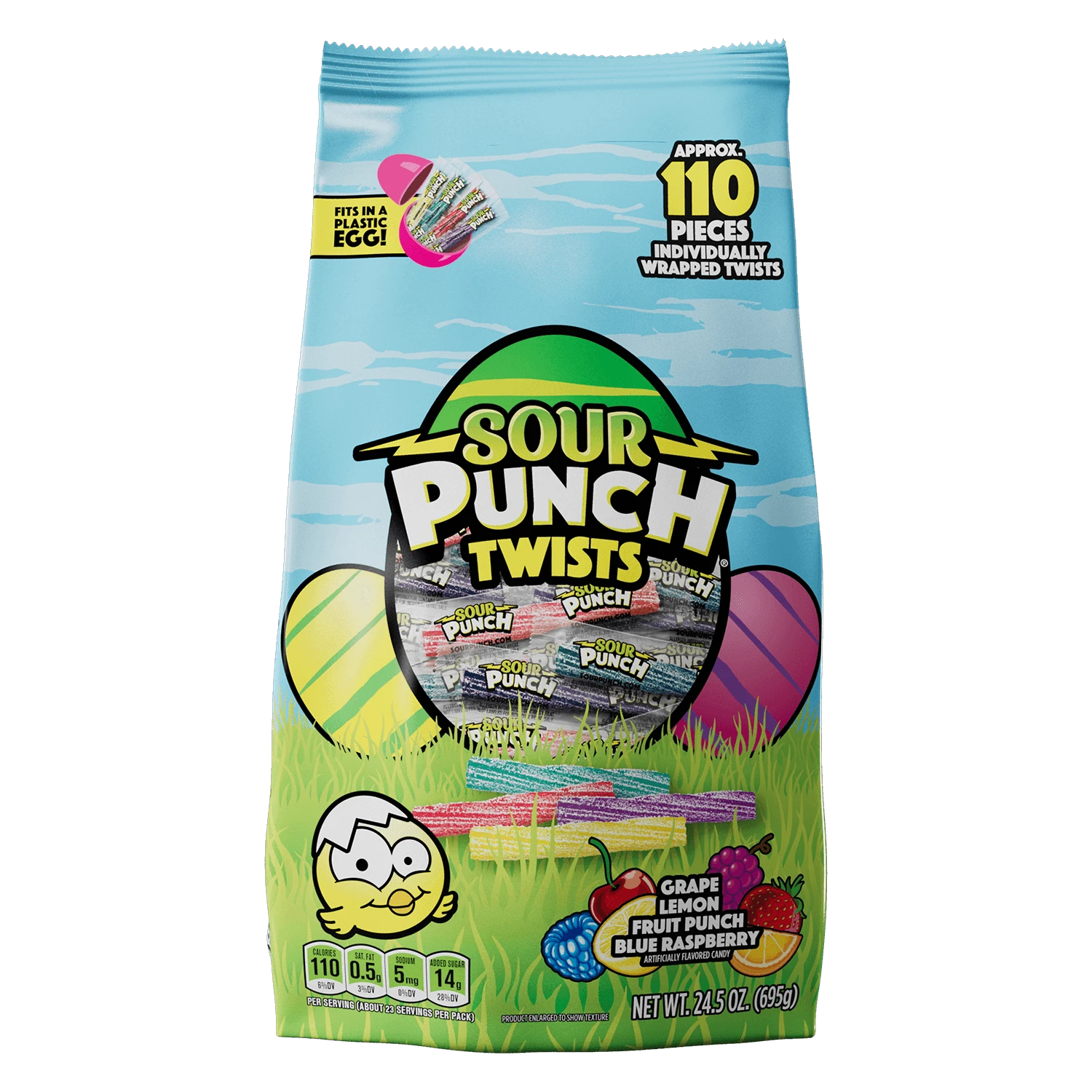 SOUR PUNCH Easter Candy Twists front of 24.5oz bag