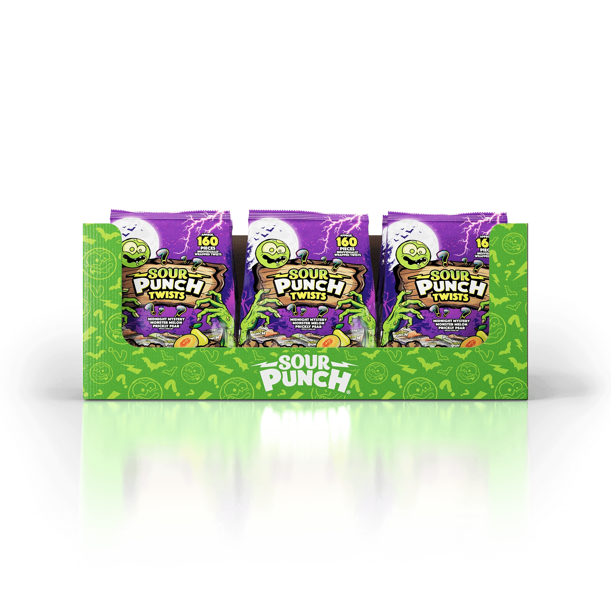 6-pack caddy of Sour Punch Individually Wrapped Halloween Candy Twists 35oz Bags