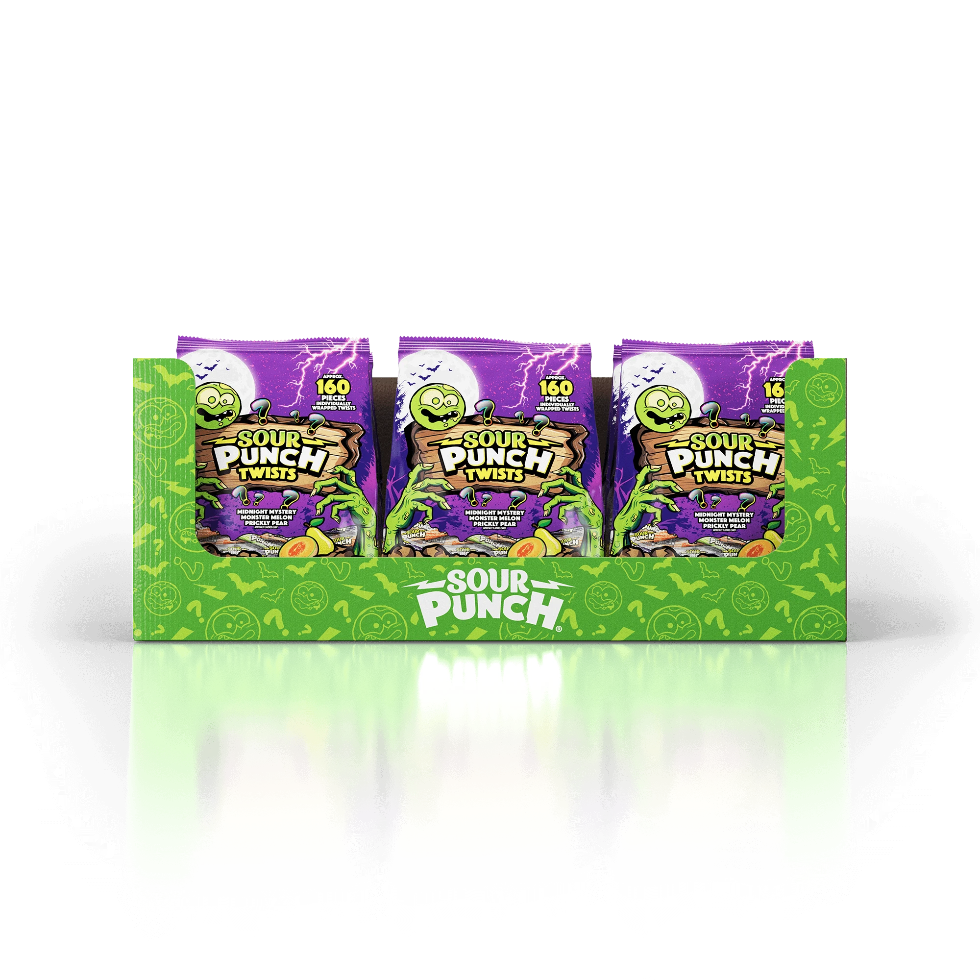 6-pack caddy of Sour Punch Individually Wrapped Halloween Candy Twists 35oz Bags