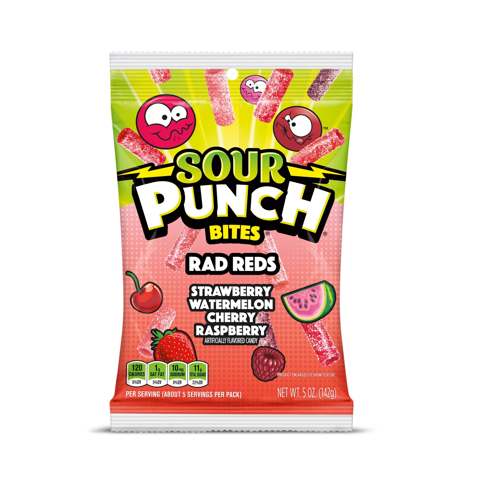 Sour Punch Rad Reds Front of Package - Sour Punch Red Candy - Red Sour Punch Bites