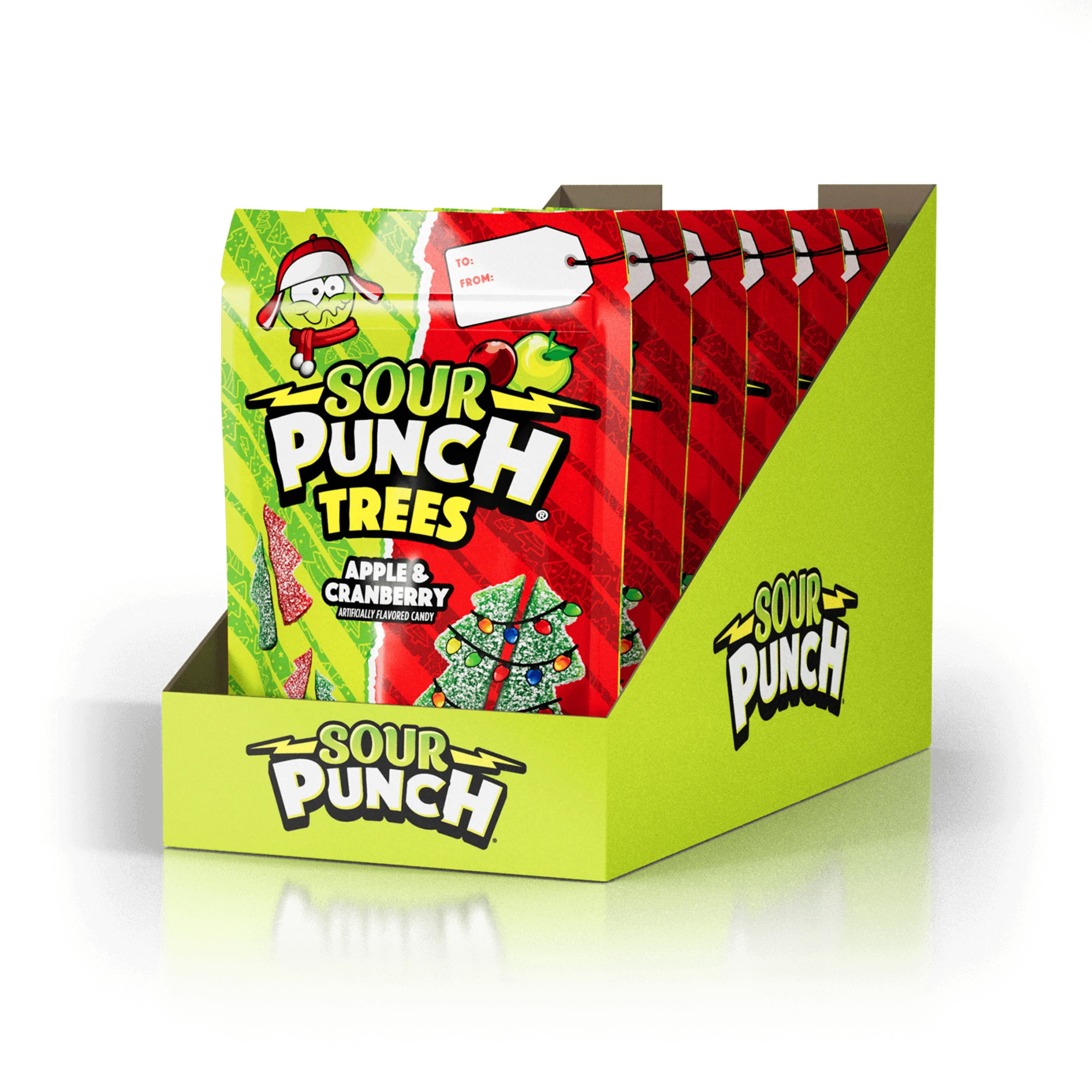 6 pack of Sour Punch Trees candy packaging in a box