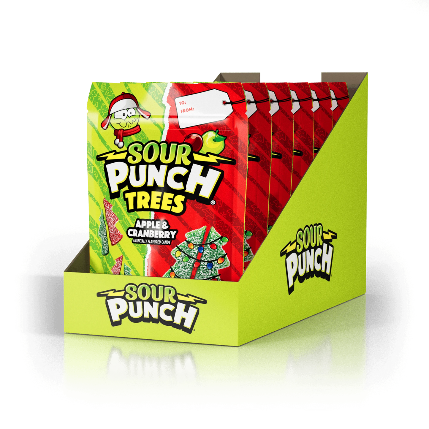 6 pack of Sour Punch Trees candy packaging in a box