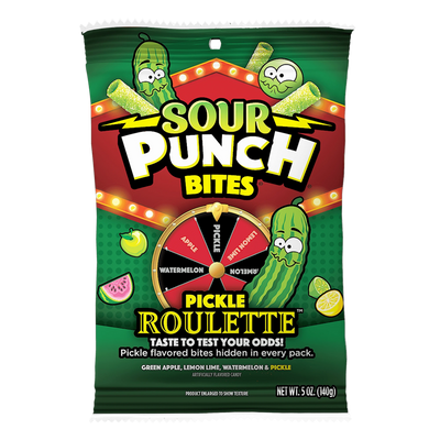 SOUR PUNCH Pickle Roulette Bites Front of Pack