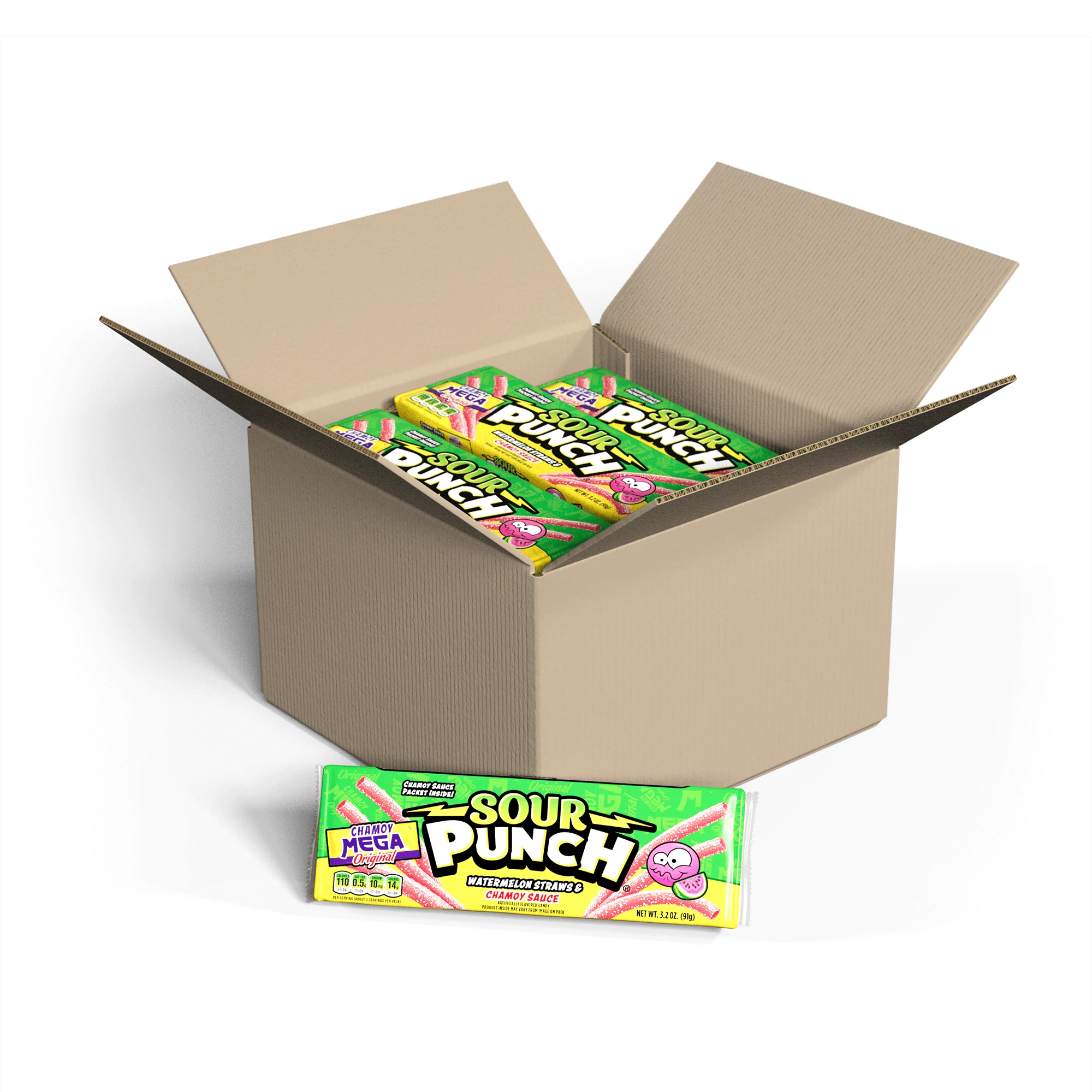 Box of 24 Sour Punch with Chamoy candy trays