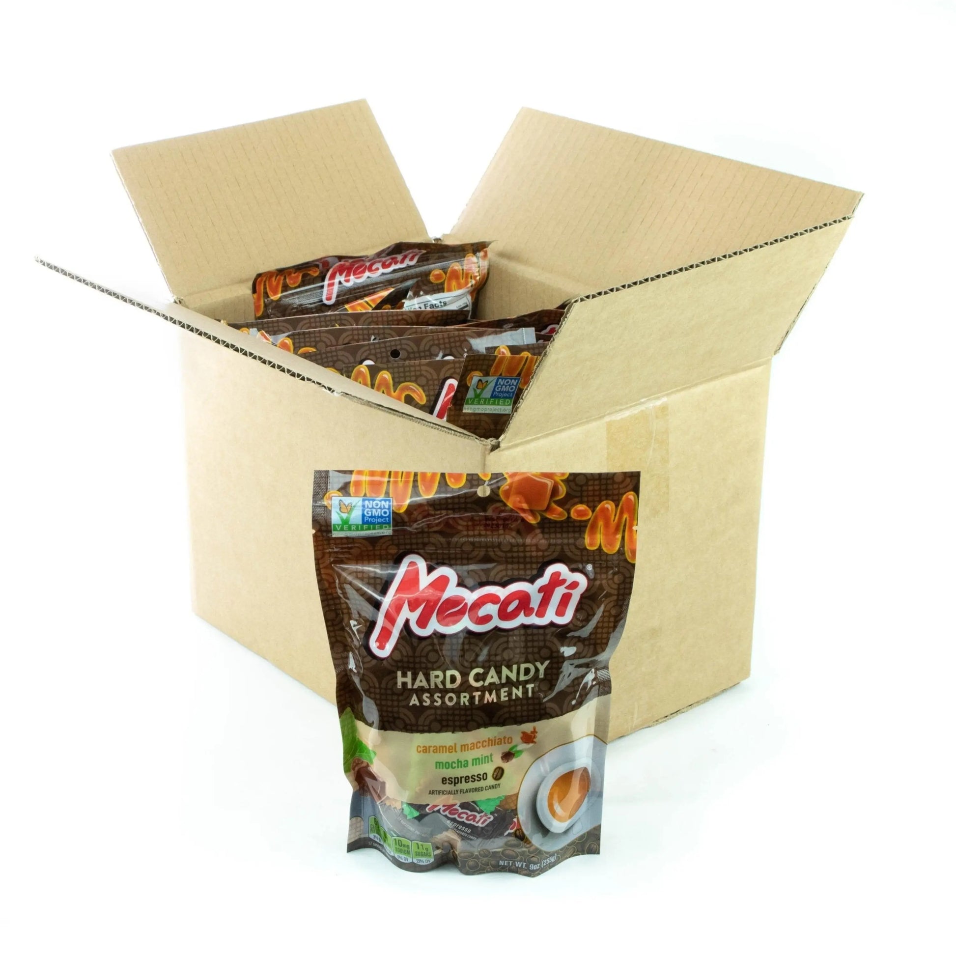 12 count box of Aprati Mocati Coffee Flavored Hard Candy 9oz bags