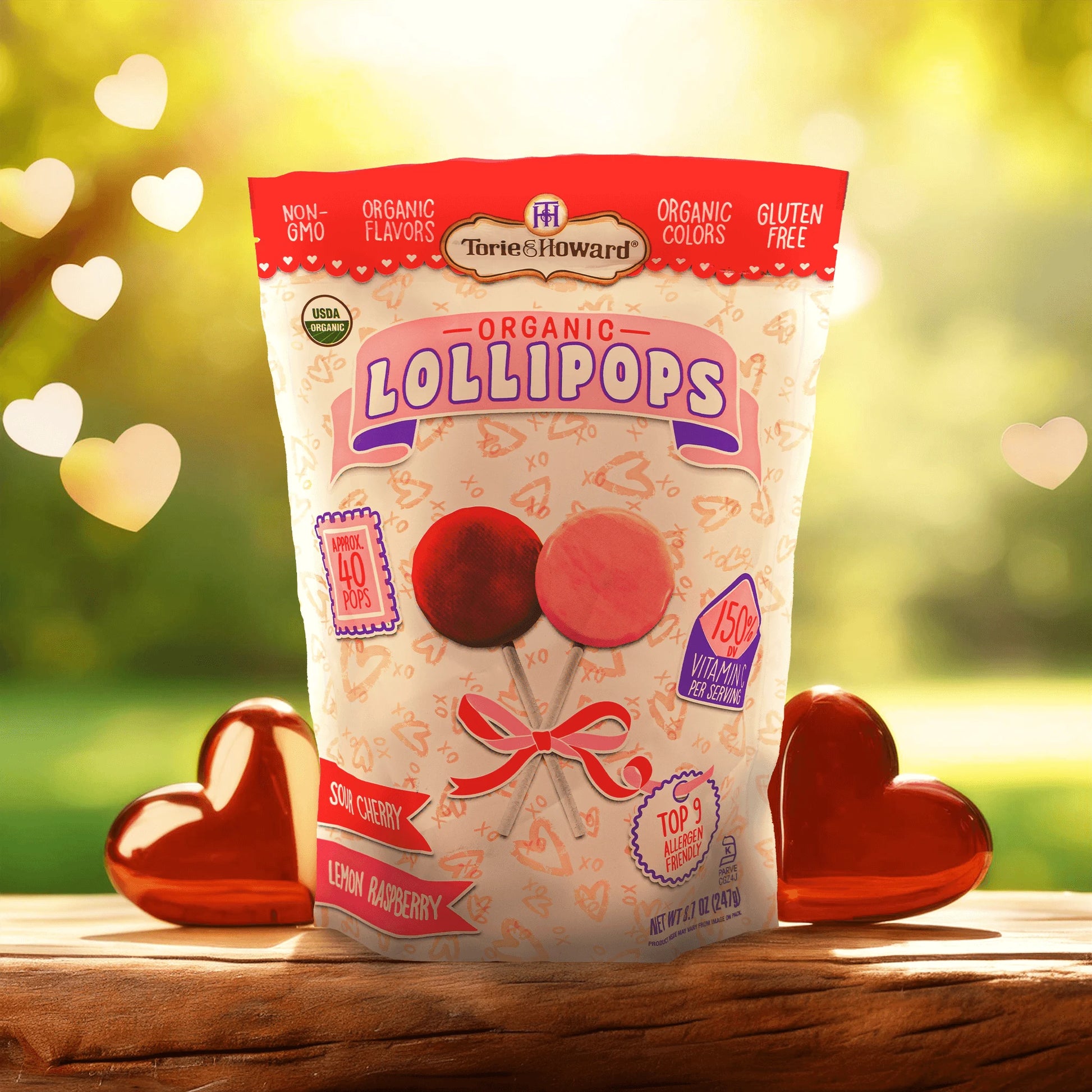 Torie & Howard Valentine's Lollipops, 8.7oz Bag (40 pieces Torie & Howard Valentine's Lollipops, 8.7oz Bag (40 pieces