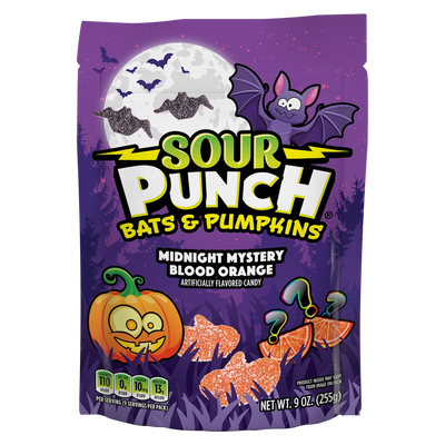 Sour Punch Bats & Pumpkins Halloween Candy, 9oz Bag