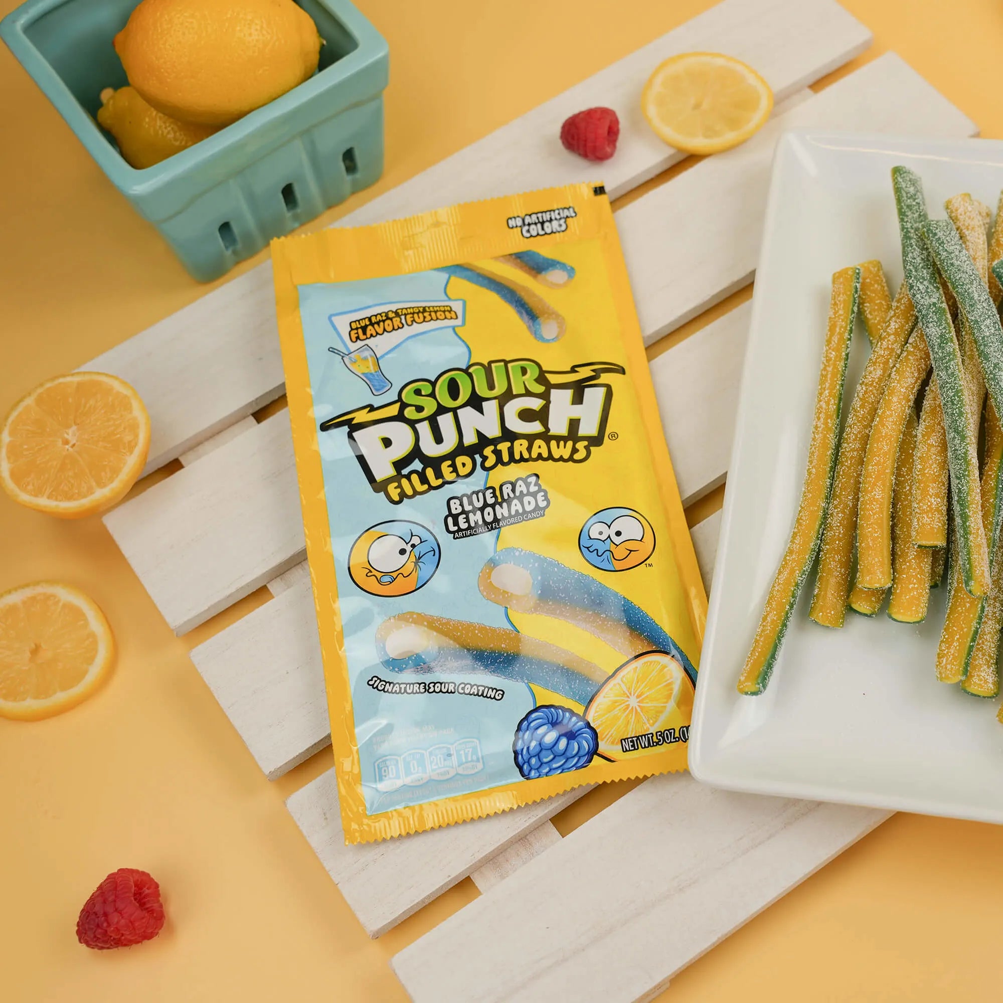 Sour Punch Filled Straws Blue Raz Lemonade 5oz Sour Punch Filled Straws Blue Raz Lemonade 5oz