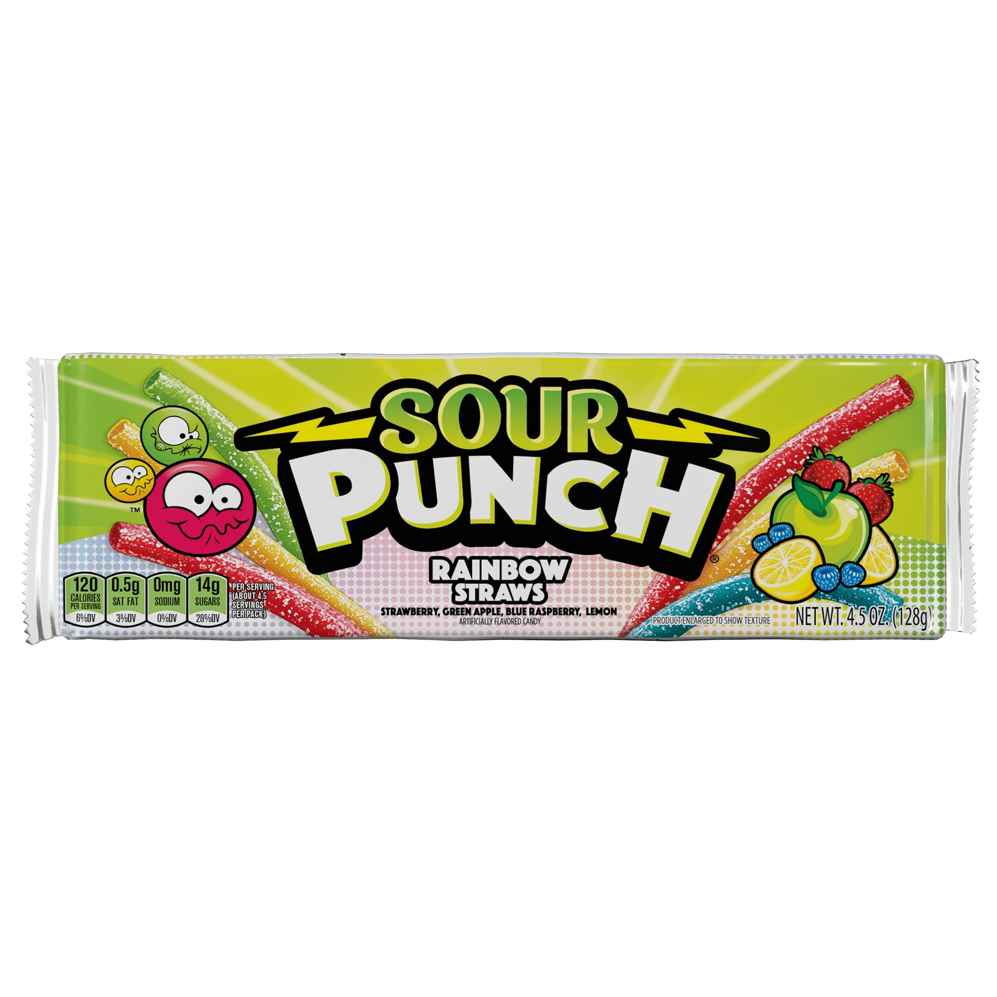 Front of Sour Punch Rainbow Straws package