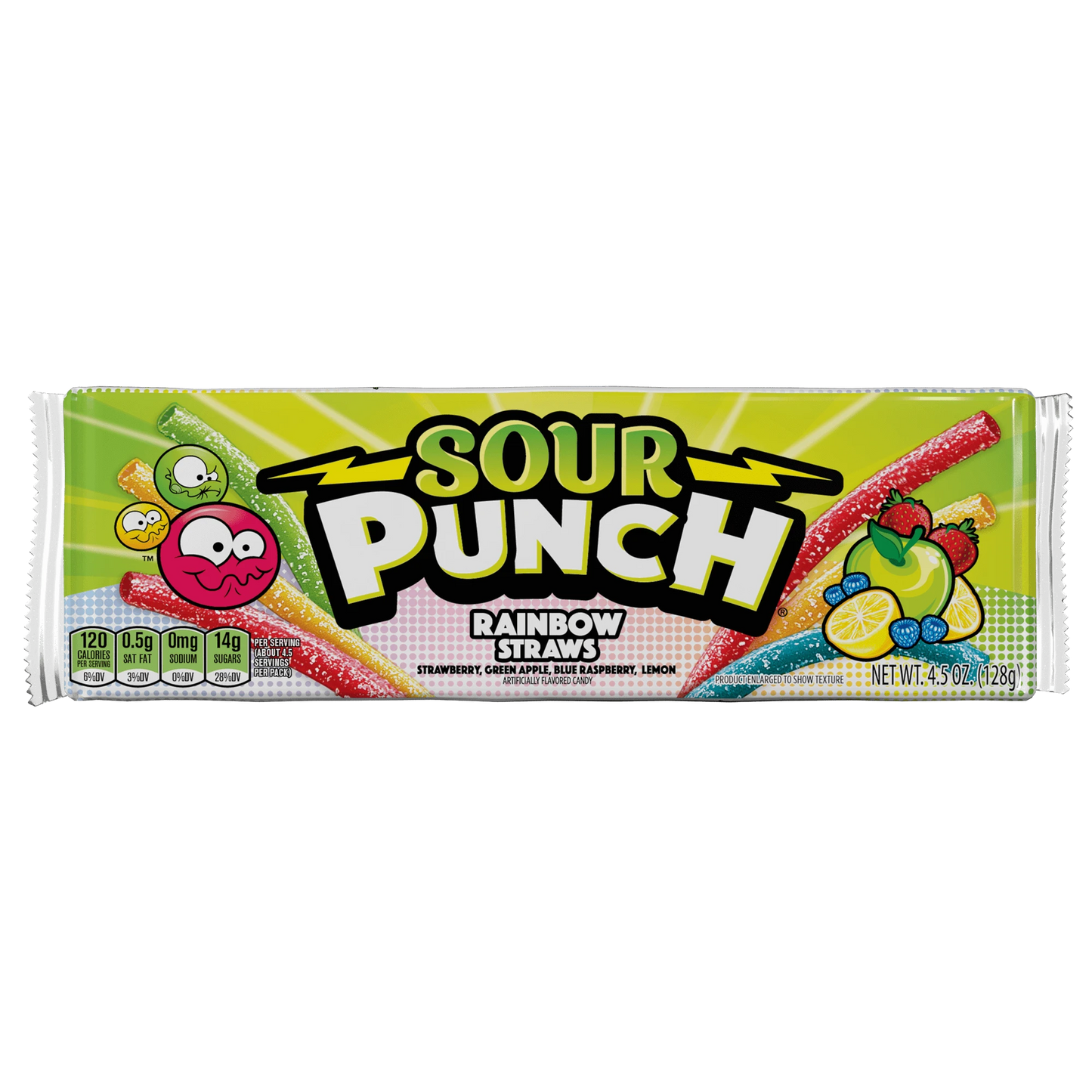 Front of Sour Punch Rainbow Straws package