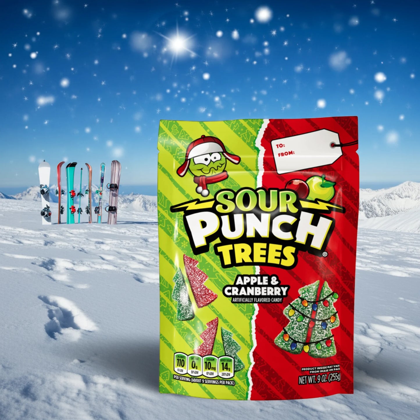 Sour Punch Trees Holiday Candy, 9oz Bag