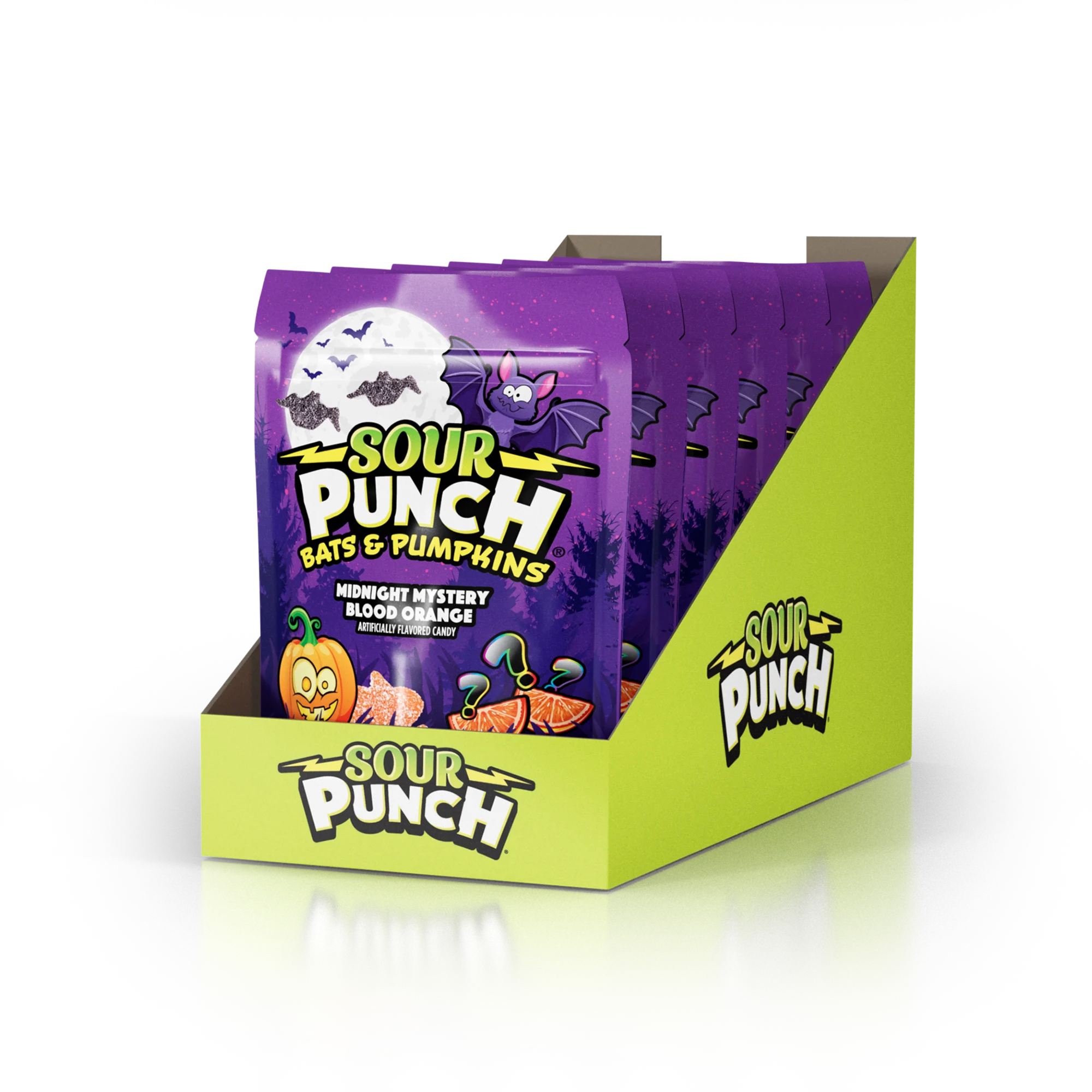 6-Pack of Sour Punch Bats & Pumpkins Sour Halloween Candy 9oz Bags