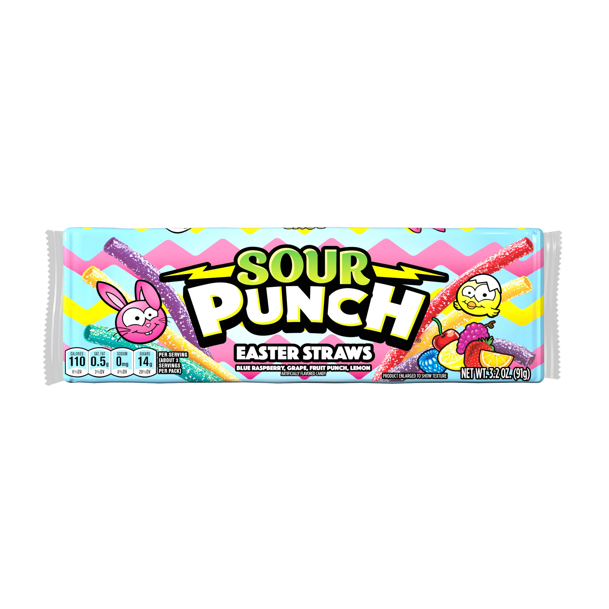 SOUR PUNCH Easter Candy Straws front of candy tray