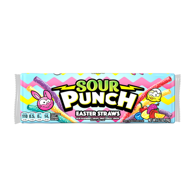 SOUR PUNCH Easter Candy Straws front of candy tray