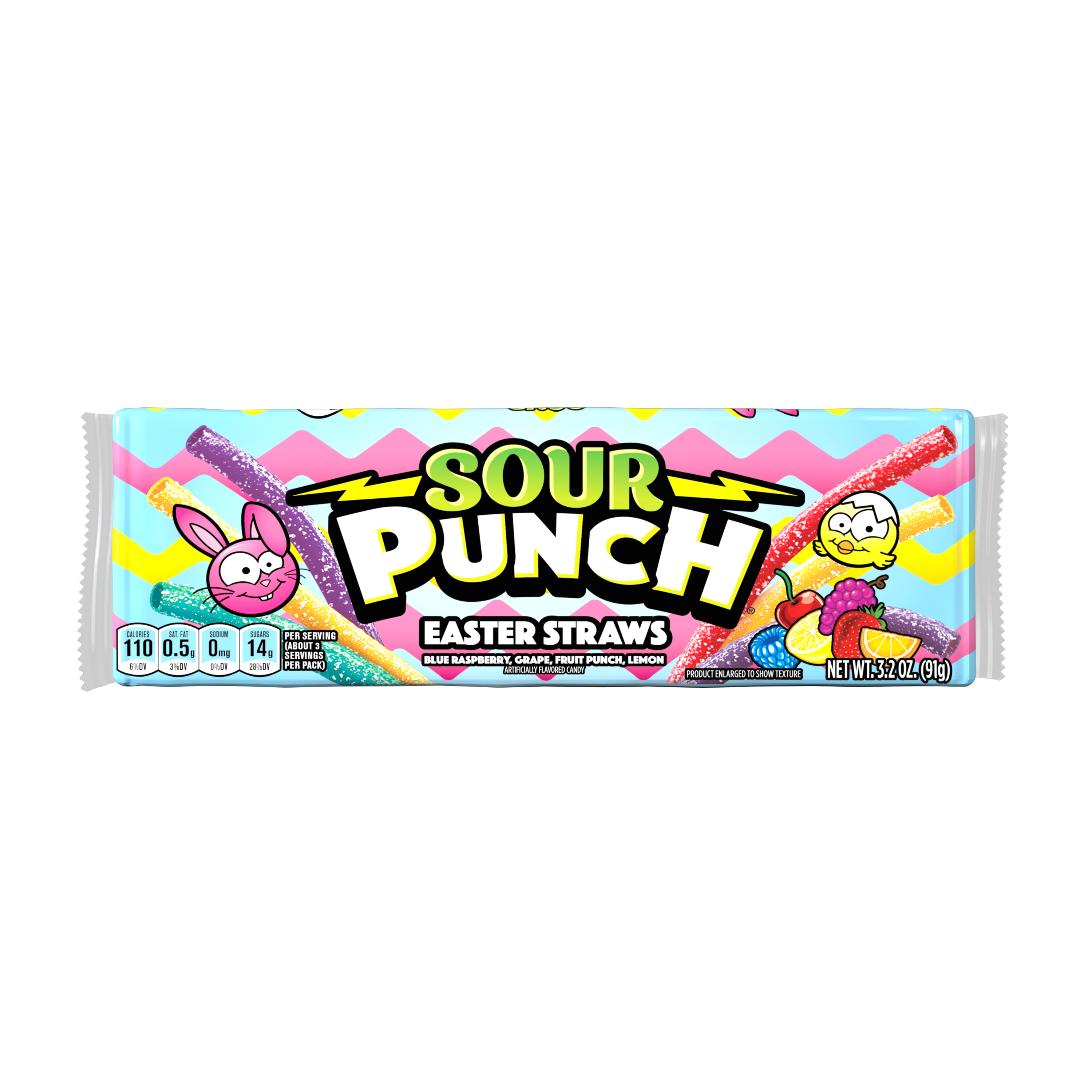 SOUR PUNCH Easter Candy Straws front of candy tray