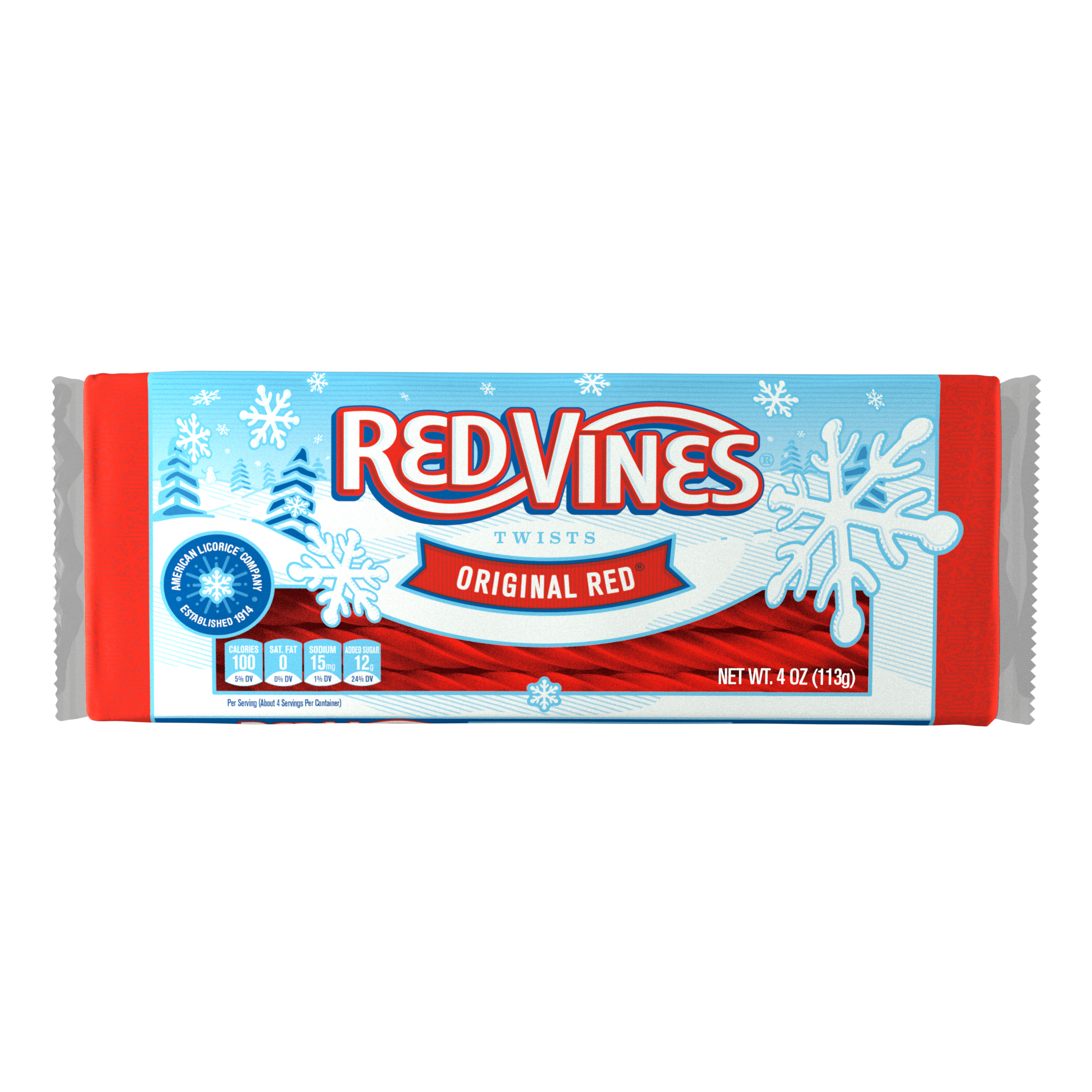 RED VINES Original Red Licorice Twists in winter seasonal tray