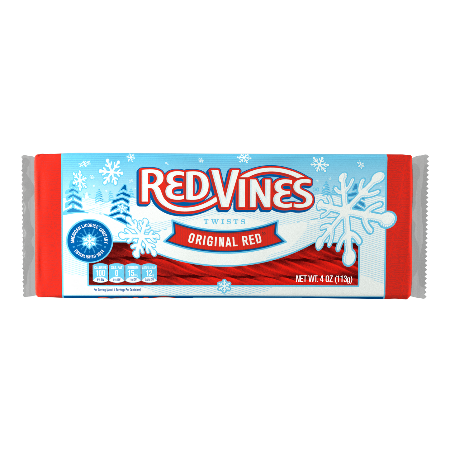 RED VINES Original Red Licorice Twists in winter seasonal tray