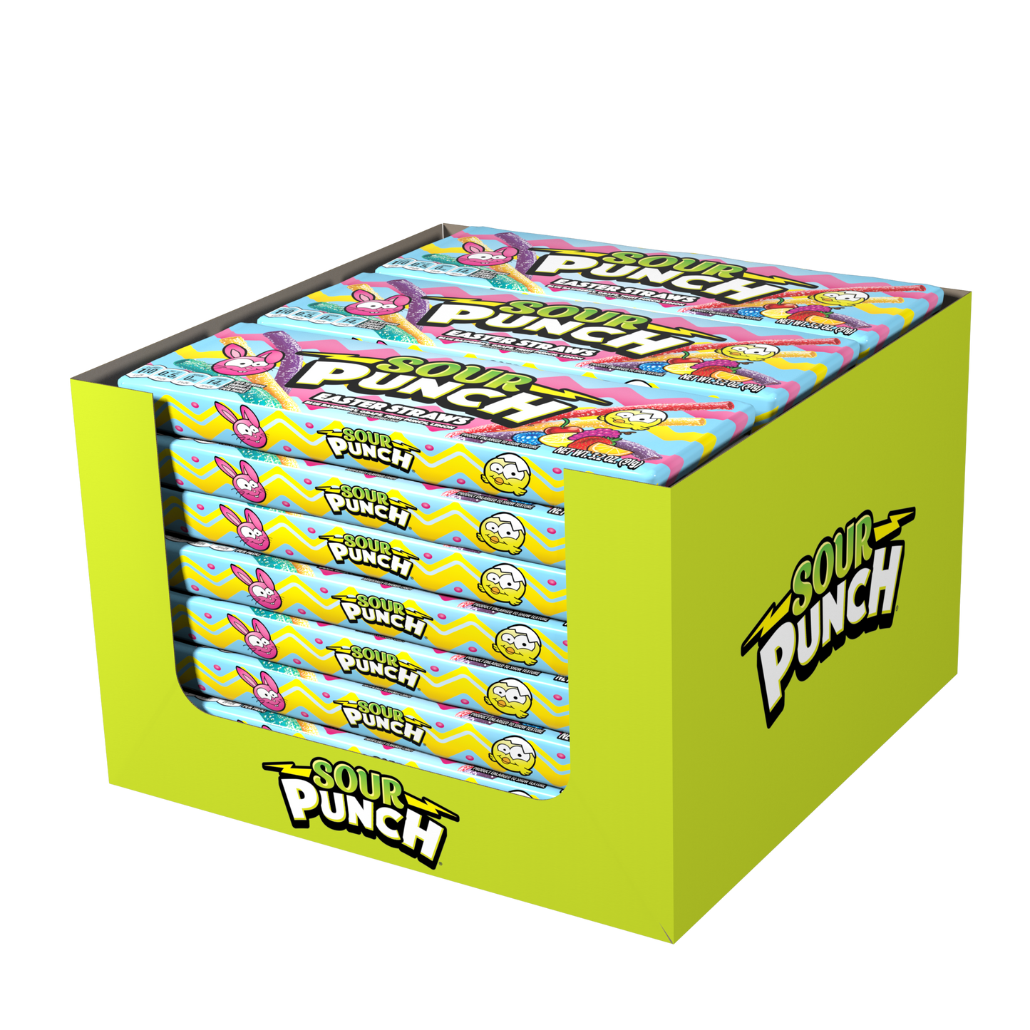 SOUR PUNCH Easter Candy Straws 24-pack of 3.2oz trays