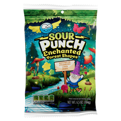 Front of Sour Punch Enchanted Forest Shapes Candy 6.5oz Bag