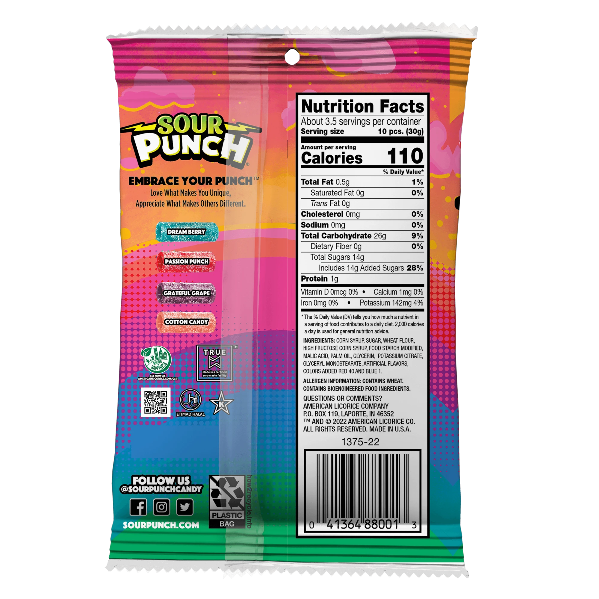 Sour Punch Sweet Bites, 3.7oz Bag
