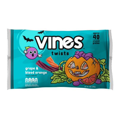 Vines Individually Wrapped Halloween Candy Twists front of 9oz bag