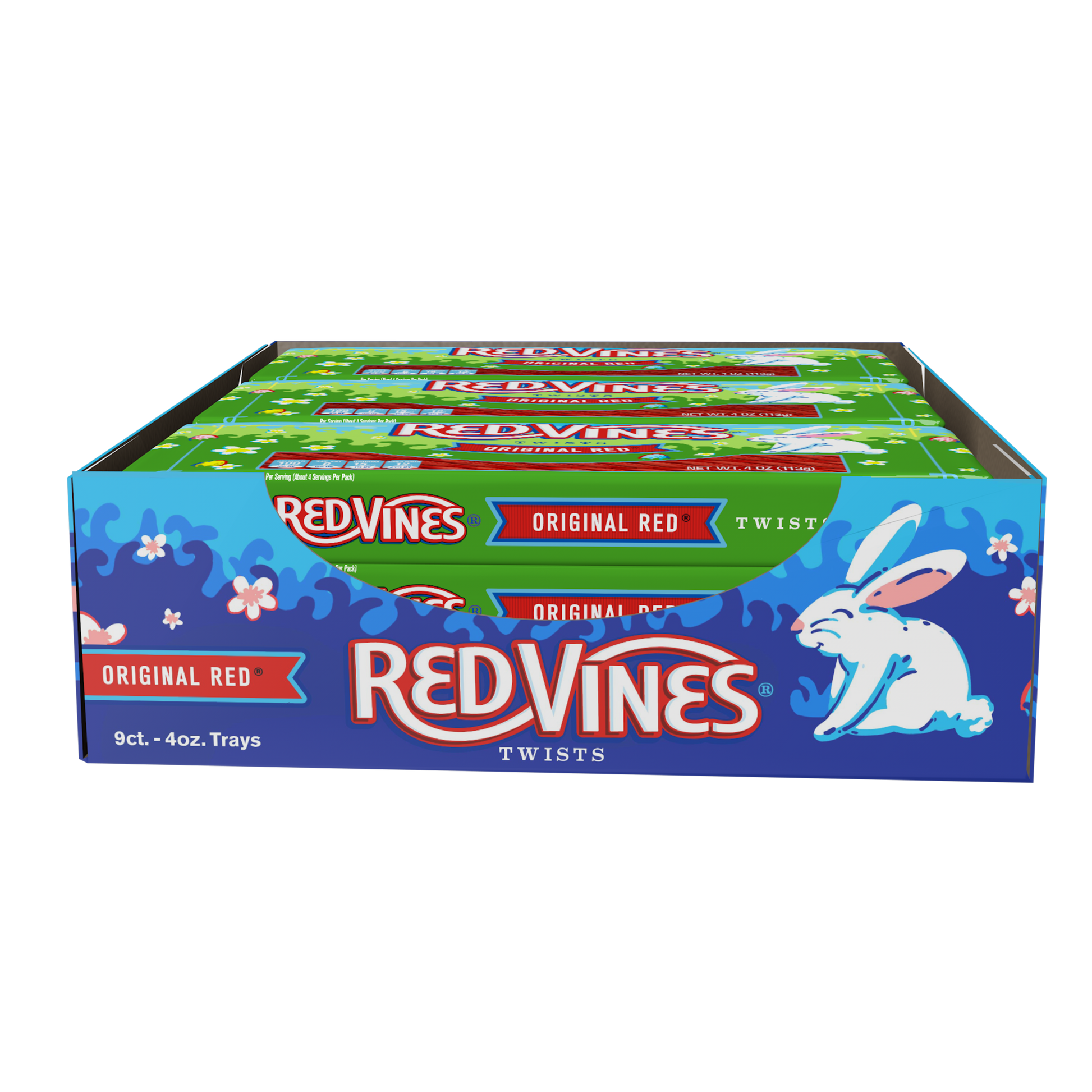 9 count box of RED VINES Easter Candy 4oz Trays