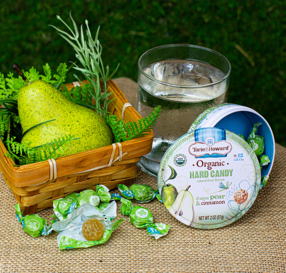Torie & Howard® Organic Hard Candy, D'Anjou Pear & Cinnamon, 2oz Tin