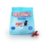 Red Vines Classic Mix Minis 12oz Bag with red and black licorice mini licorice pieces in front of bag