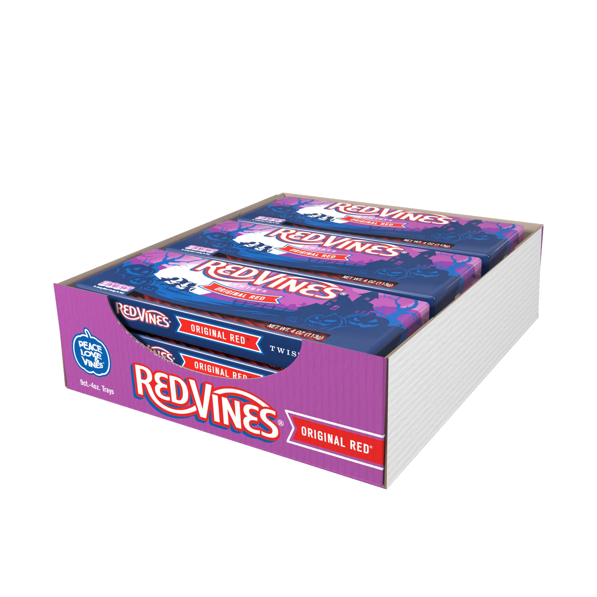 9-pack caddy of RED VINES Halloween Licorice Candy 4oz Trays