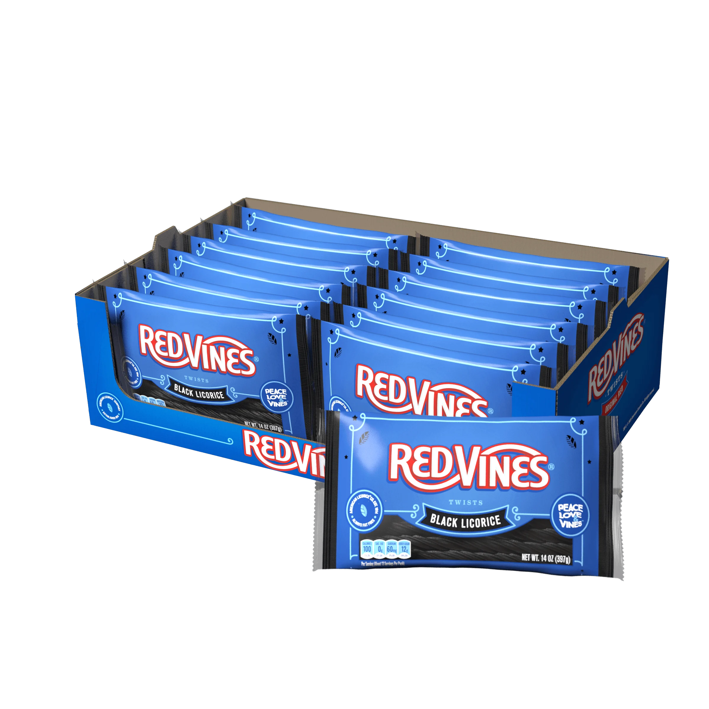 RED VINES Black Licorice Twists 12-pack of 14oz bags